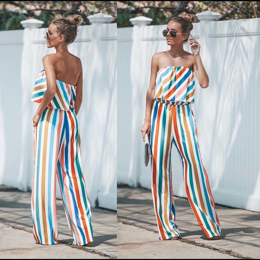 CAROUSEL STRIPED POCKETED JUMPSUIT